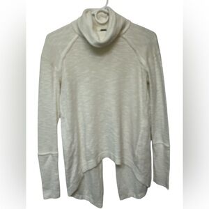 We The Free white split back pullover turtleneck sweater